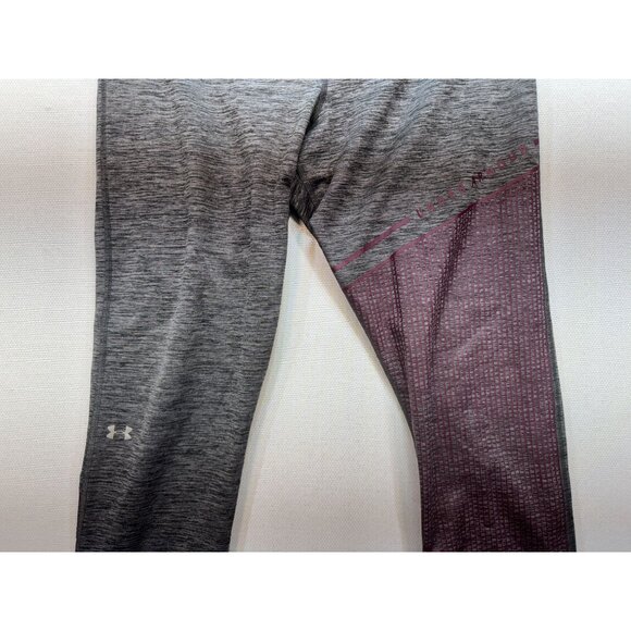 Under Armour Womens High Rise Leggings Size 2XL Heather Gray Colorblock Pull On - Picture 7 of 13